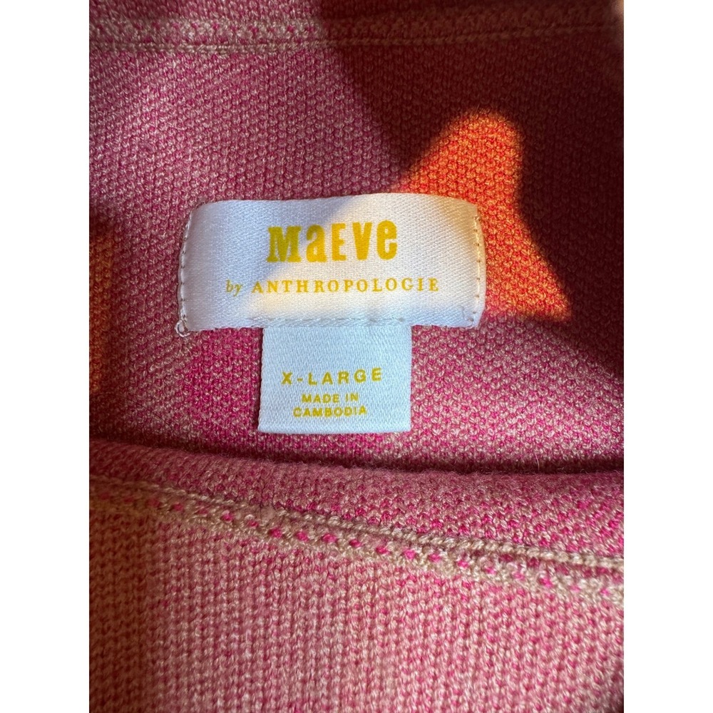 Maeve by Anthropologie Polka Dot Mock Neck Sweater Taupe Pink XLarge - Picture 5 of 9